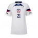 Cheap United States Timothy Weah #21 Home Football Shirt Women World Cup 2022 Short Sleeve